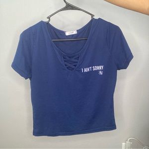 LA Girl Blue Criss Cross Shirt